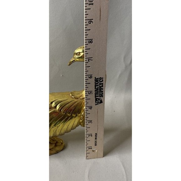 Pair Of Syroco Gold Gilt Pheasant Peacock Bird Figurines Hollywood Regency MCM - Picture 11 of 12